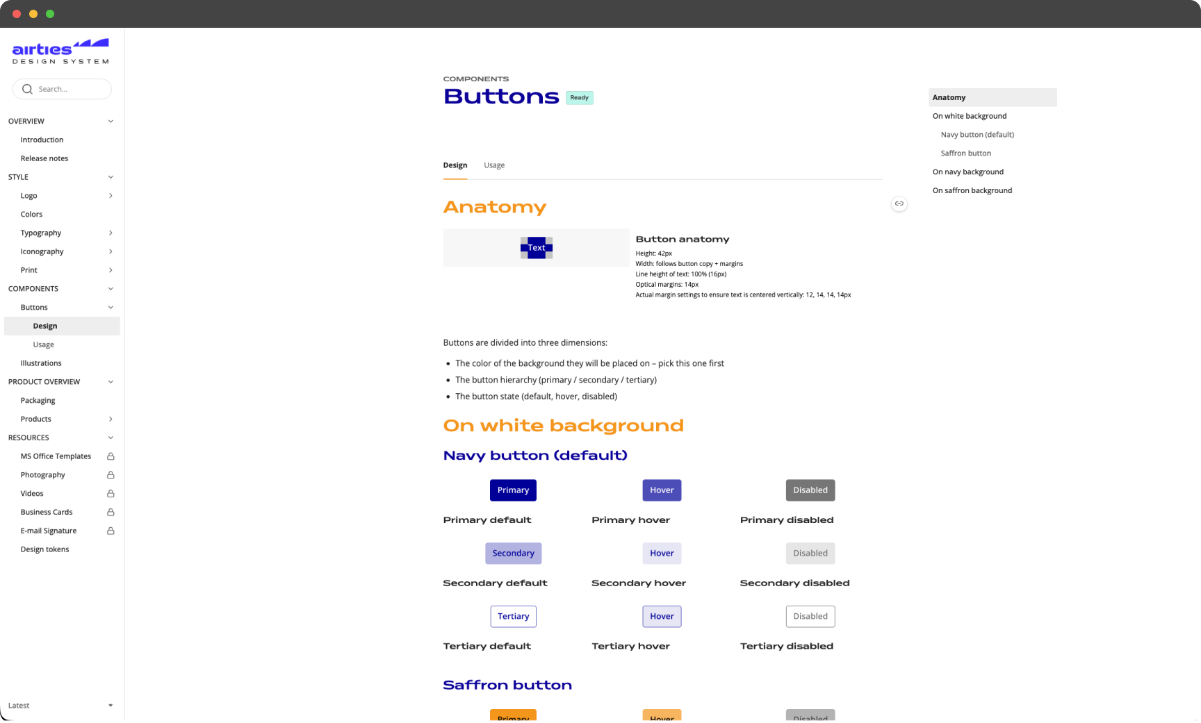 Design System Buttons