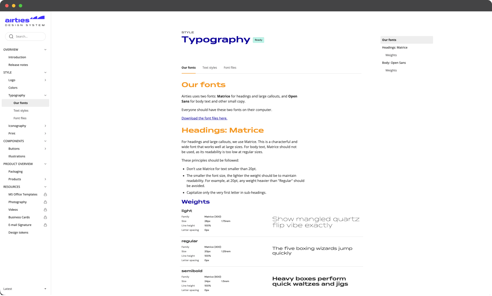 Design System Typography